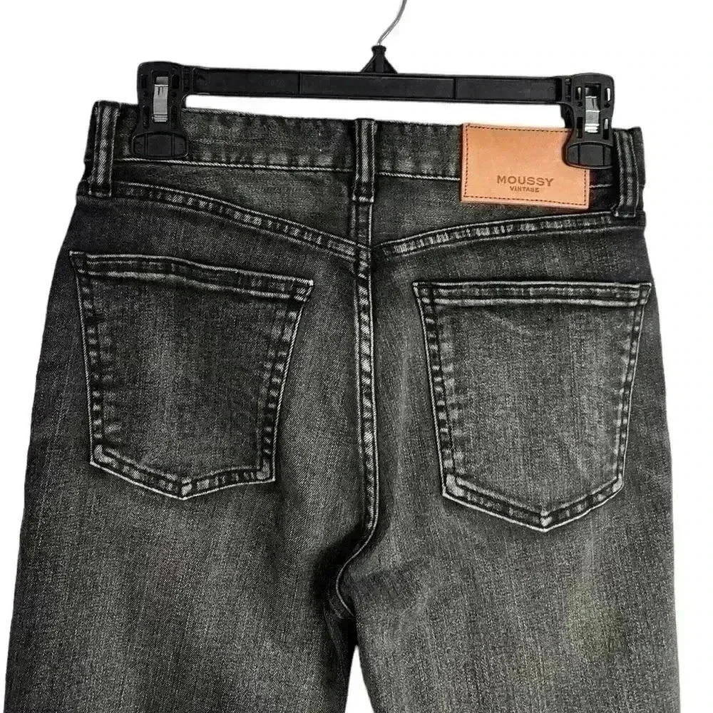 Moussy Vintage Westcliffe Black Raw Hem High-rise Jeans Japan Skinny Ankle 25 - Picture 7 of 11